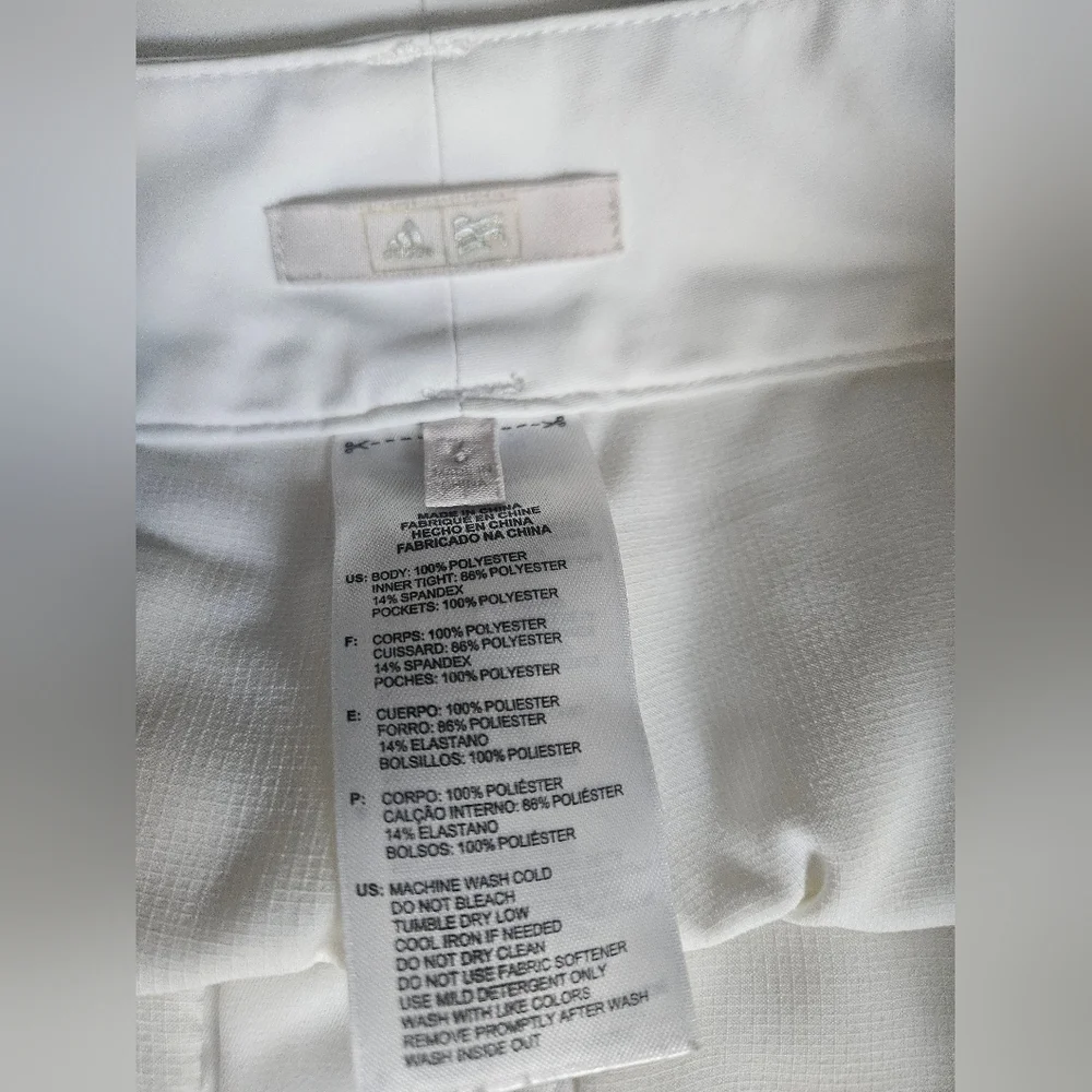 ADIDAS White Athletic Golf Tennis 3-Stripes White Skort | SZ 4 - Picture 11 of 11